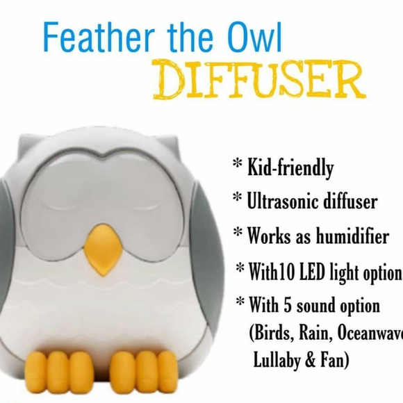 NIB Young Living Feather Owl Diffuser w/ 5ml Seedlings Calm Blend - Picture 1 of 5